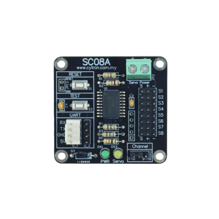 Cytron SC08A 8-Channel Servo Controller for Robotics - Buy in India