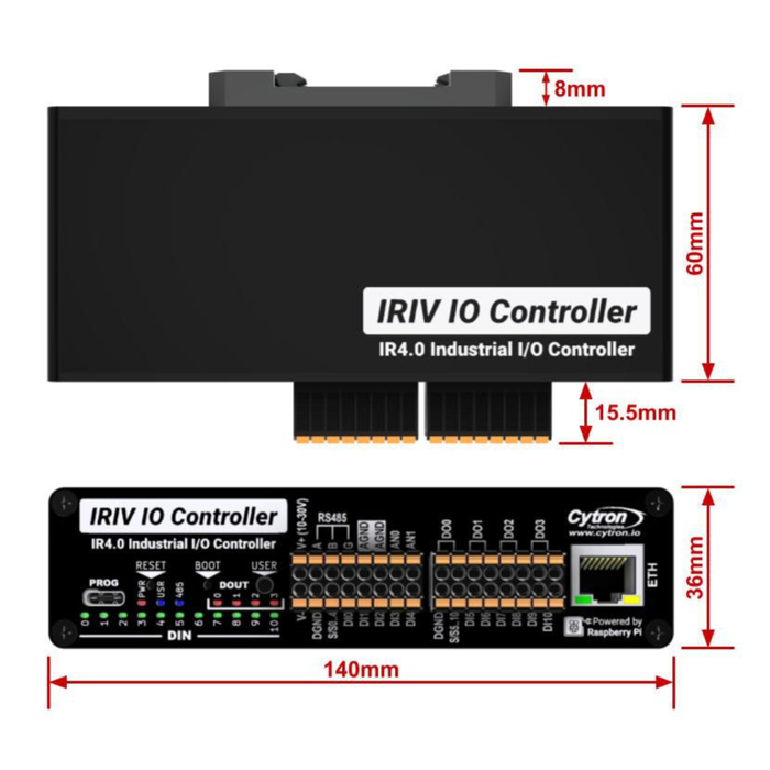 Iotcart IRIV-IOC RP2350 12-bit Analog I/O Controller - Industrial Automation