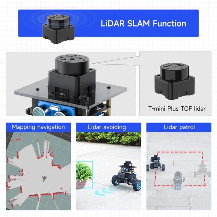 MicroROS Self-balancing Car Robot 4KG Load Vision Kit - ROS2, STM32+ESP32, LiDAR, AI Camera