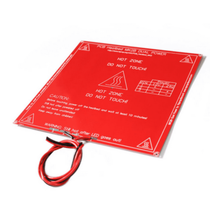 RepRap MK2B 3D printers Dual Power PCB HeatBed With 14AWG Cable (Red)