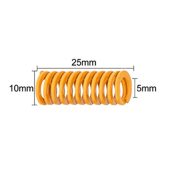 Iotcart SES-P-46 Yellow Helical Compression Spring for 3D Printer Heated Bed - MK3 & CR-10 Compatible