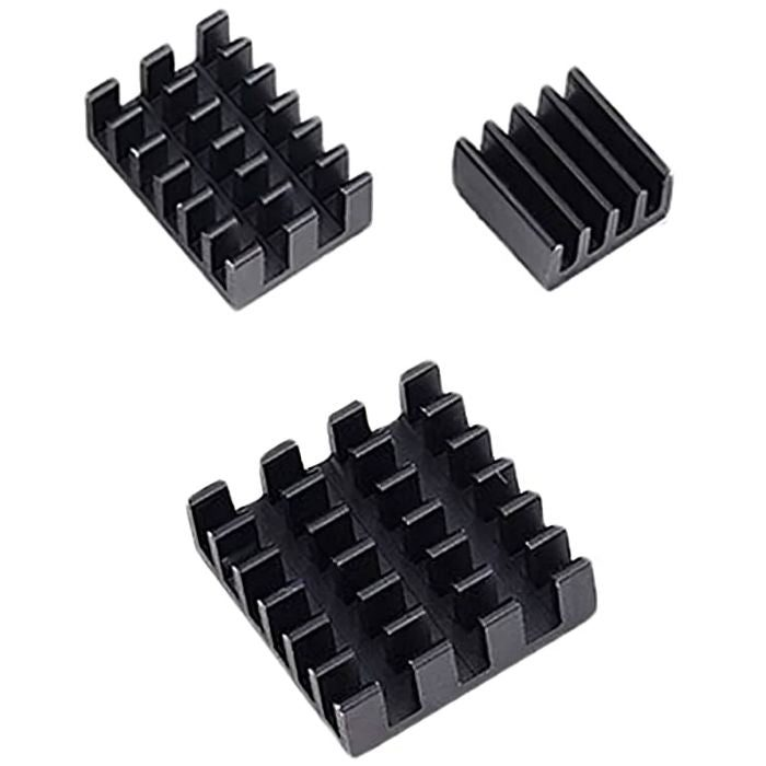 3 in 1 Black Aluminum Heat Sink for Raspberry Pi 4B
