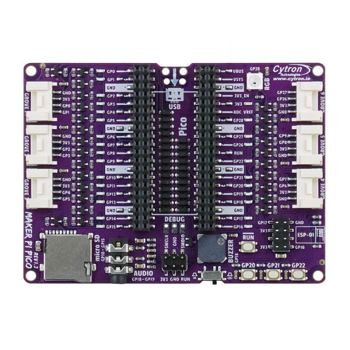 Cytron Maker Pi Pico Base Development Board for Raspberry Pi Pico - Prototyping Made Easy