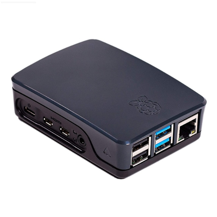Raspberry Pi 4 Case Black & Grey - Official Enclosure for Pi 4 Model B