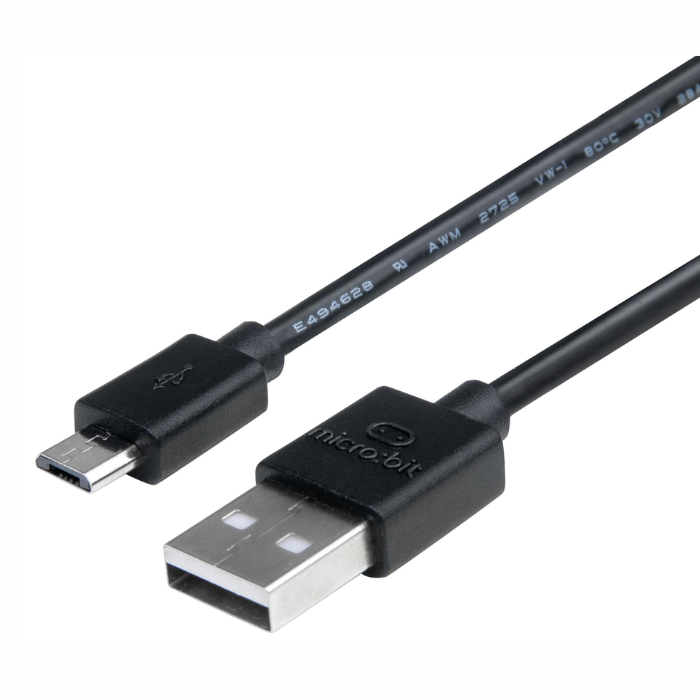 300mm Micro:bit USB 2.0 Type A to Micro B Cable - Black