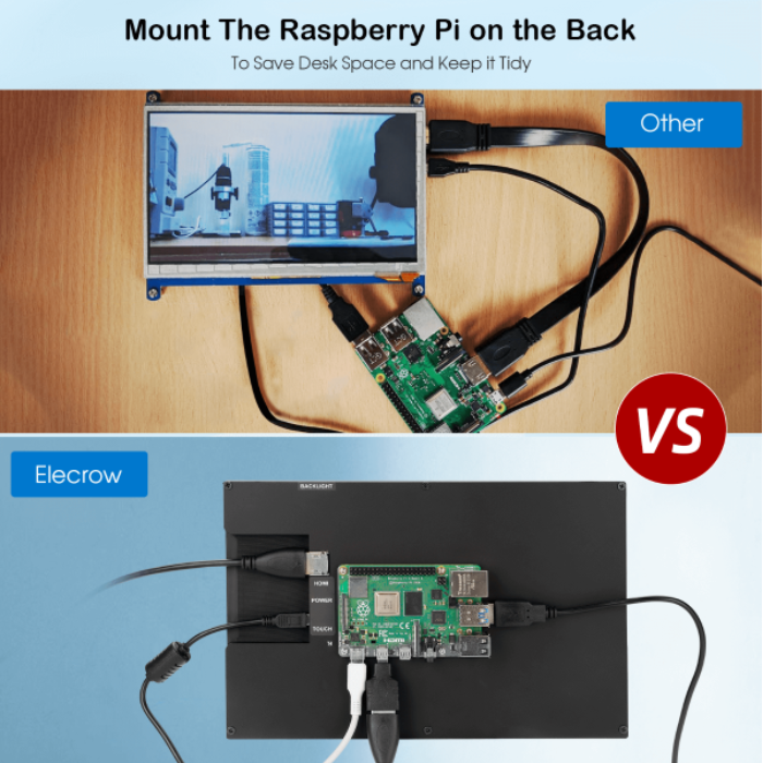 Elecrow 10.1 inch Touch Screen Display 1280x800 for Raspberry Pi and Jetson Nano PC