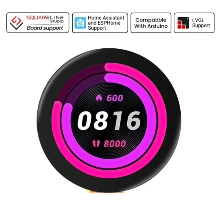 CrowPanel ESP32-C3 1.28" Round IPS Touch Display - IoT & DIY Projects