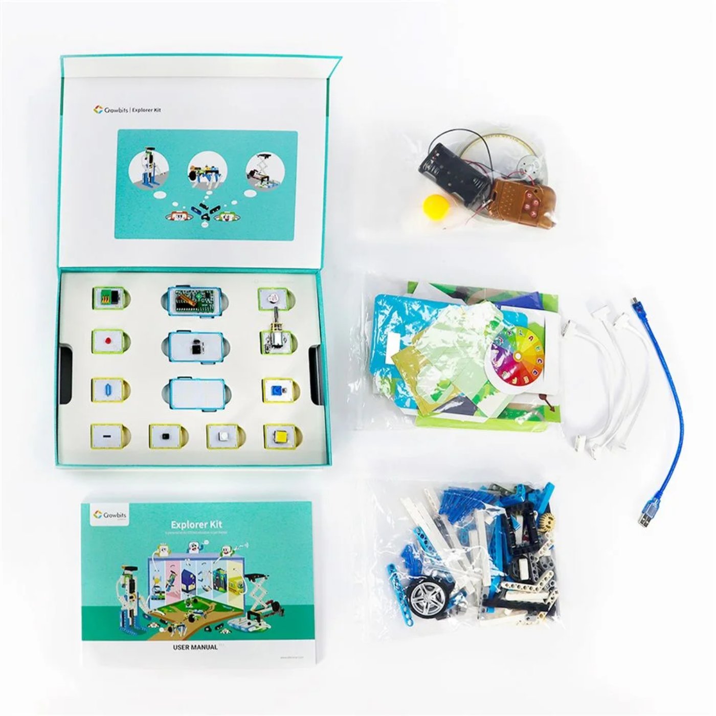 ELECROW Crowbits Explorer Kit with No-Coding Control, LEGO Compatibility, and STEM Learning