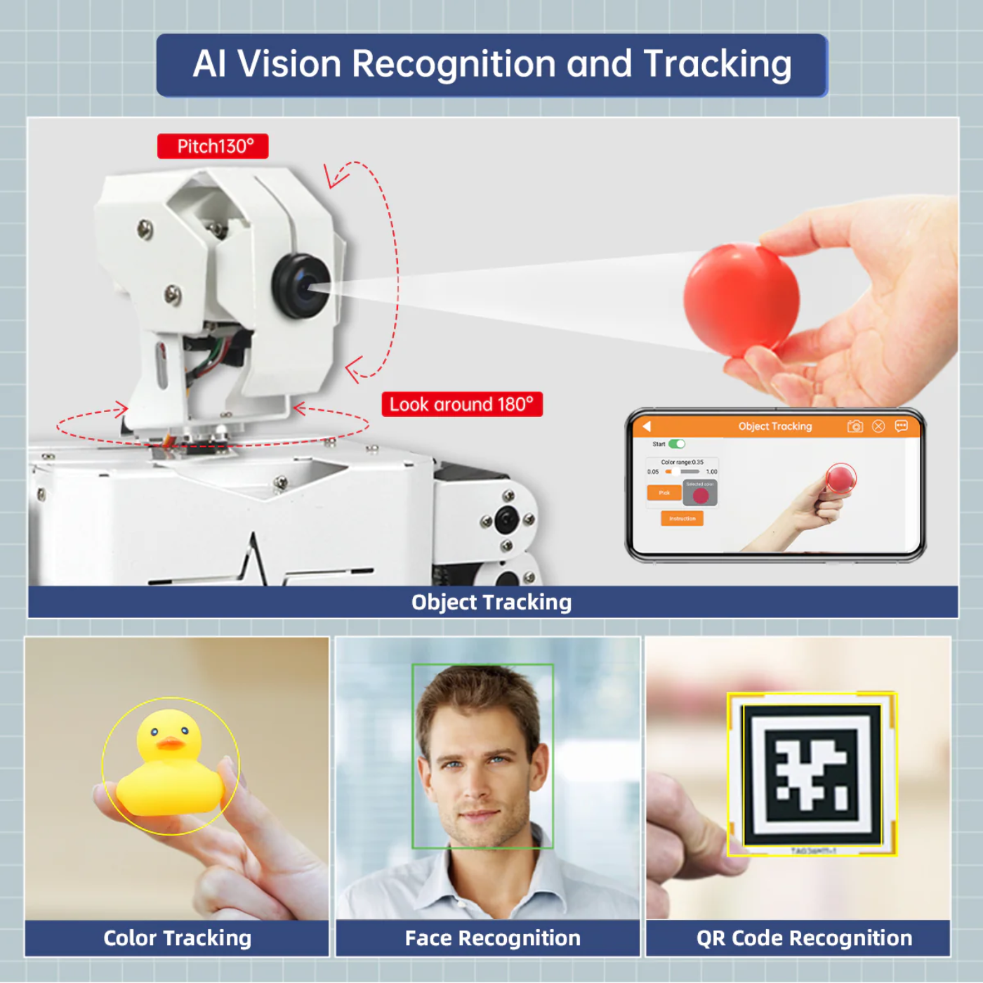 TonyPi Pro Hiwonder Humanoid Robot Development Kit with AI Vision & Raspberry Pi 4B 4GB