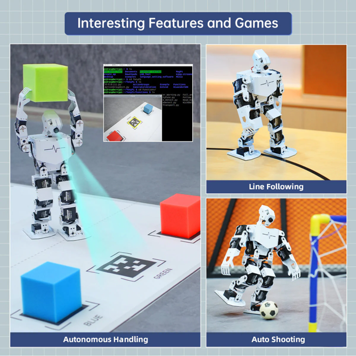 TonyPi Pro Hiwonder Humanoid Robot Development Kit with AI Vision & Raspberry Pi 4B 4GB