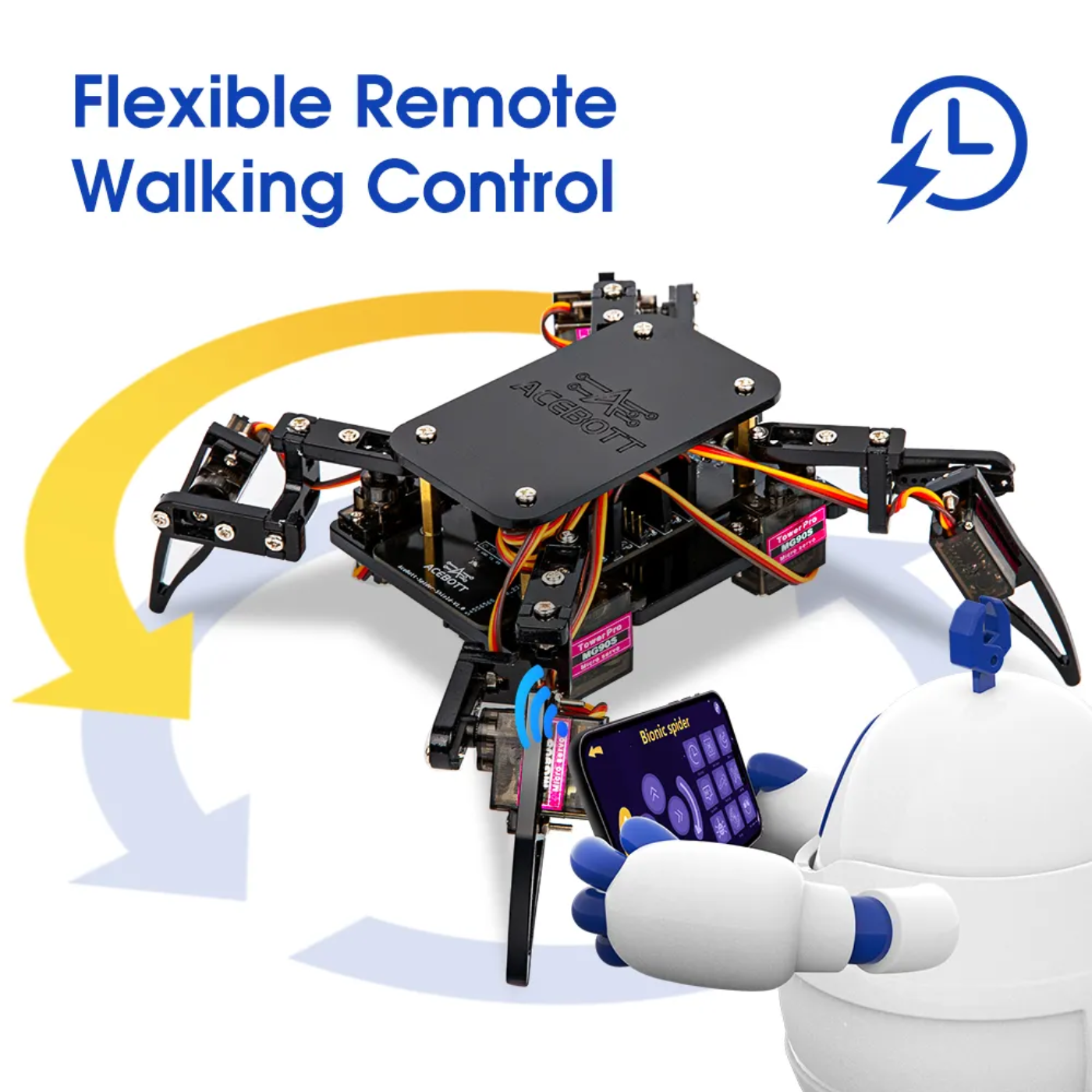 ACEBOTT ESP8266 Quadruped Bionic Spider Robot kit with Arduino IDE/ACECode(Scratch)