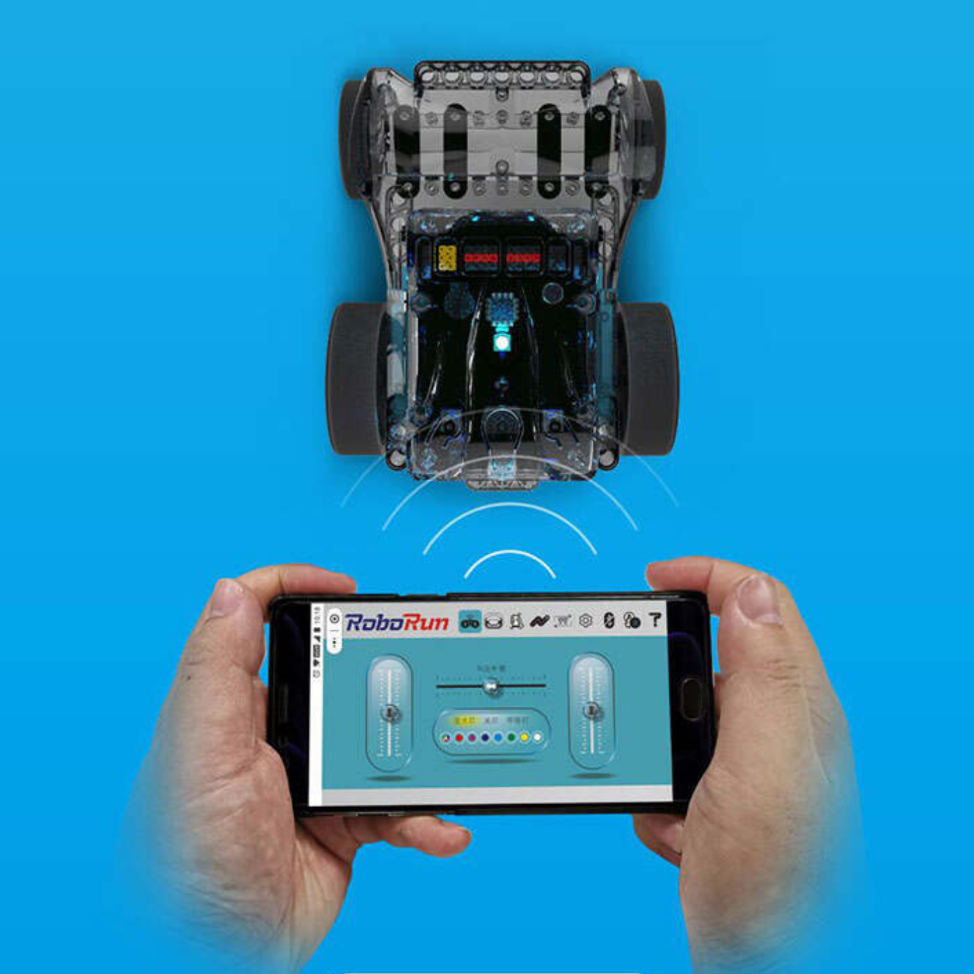 RoboRun JMC-NY-1799 Programmable 4 Wheeled RC Robot Car Kit for Children