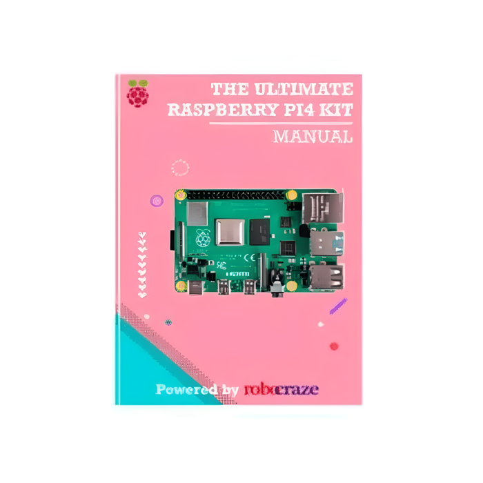 Raspberry Pi4 8GB Model B Ultimate Kit- Case, Power Adapter, Heatsink, HDMI Cable, Ethernet Cable, 32 GB SD Card, Sensors and Manual