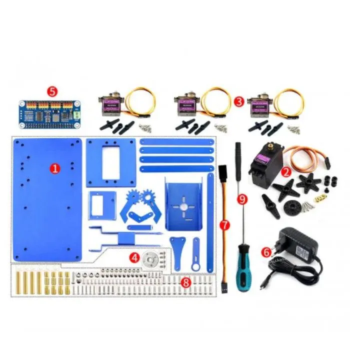 Waveshare 4-DOF Metal Robot Arm Kit for Raspberry Pi - Bluetooth/Wi-Fi Control
