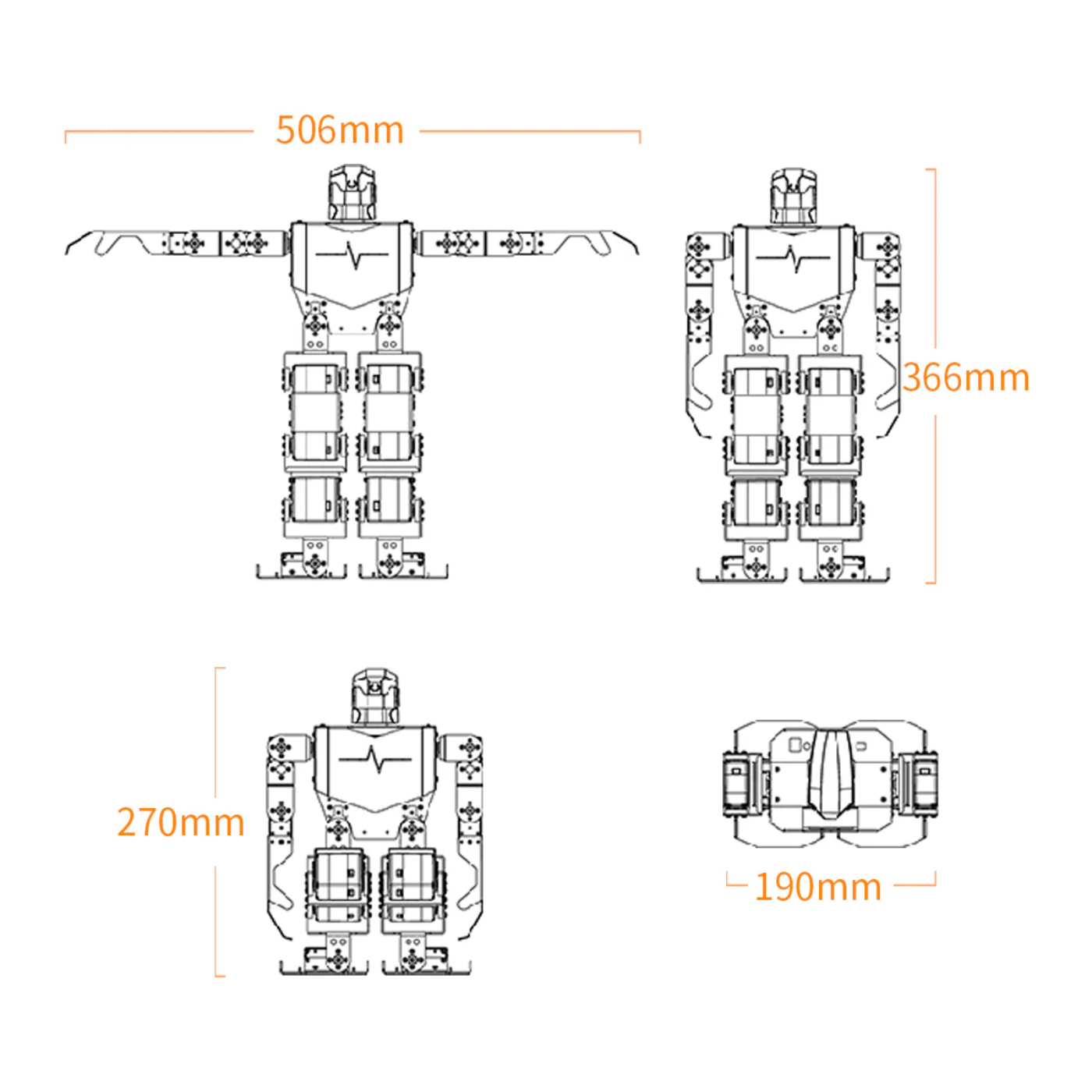 H5S Hiwonder 16DOF Intelligent Humanoid Singing and Dancing Robot
