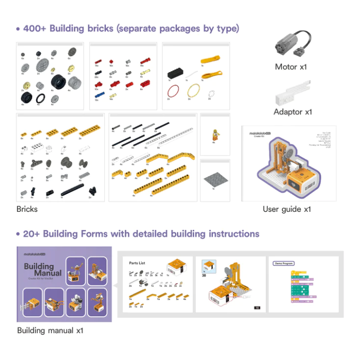 Matatalab 20-in-1 Creator STEM Kit with 400 Blocks - Educational Robotics for 8+ Years