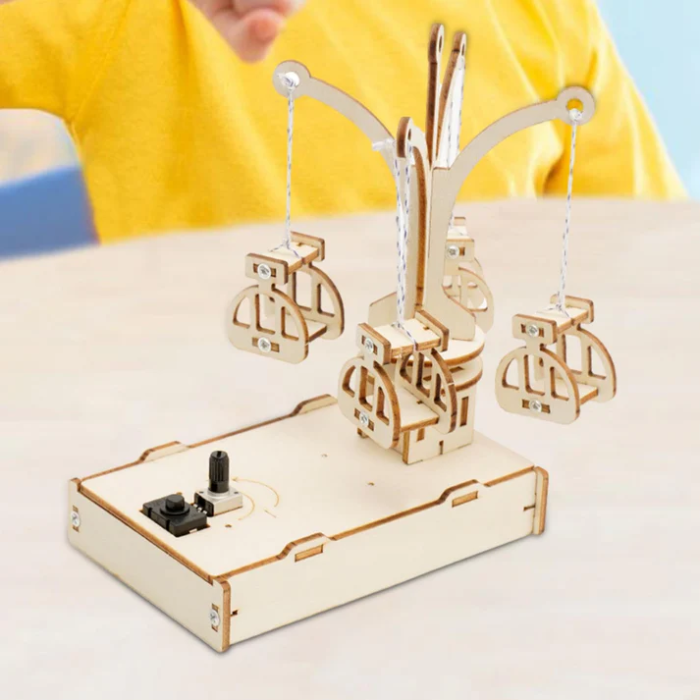 DIY Wooden Spinning Flying Chair STEM Learning Kit for Kids - Build & Learn Physics