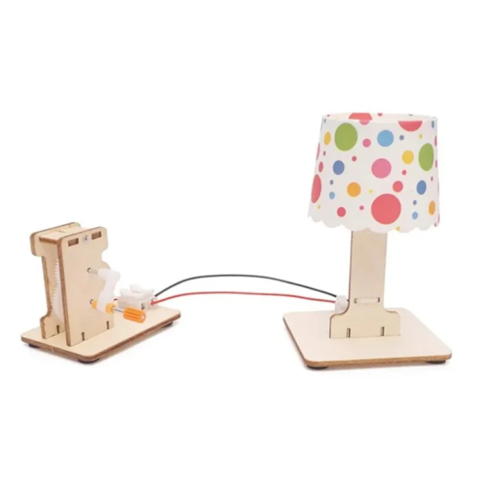 DIY Wooden Hand Crank Generator Experimental Stem Toy Kit for 7+ Year Olds