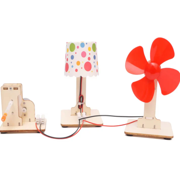 DIY Wooden Hand Crank Generator Experimental Stem Toy Kit for 7+ Year Olds
