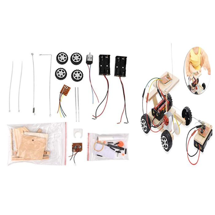 Wooden Wireless Remote Control DIY car Kit for Kids