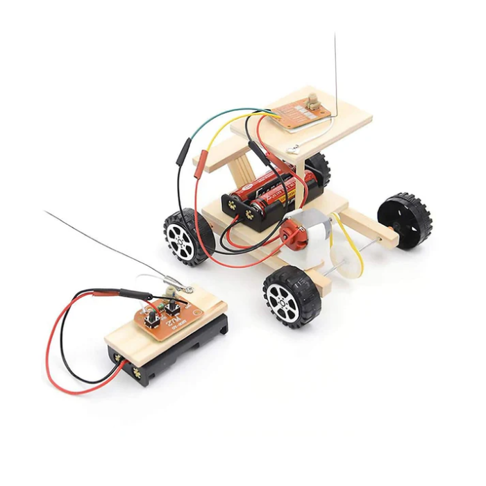 Wooden Wireless Remote Control DIY car Kit for Kids