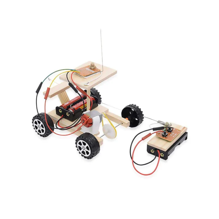 Wooden Wireless Remote Control DIY car Kit for Kids