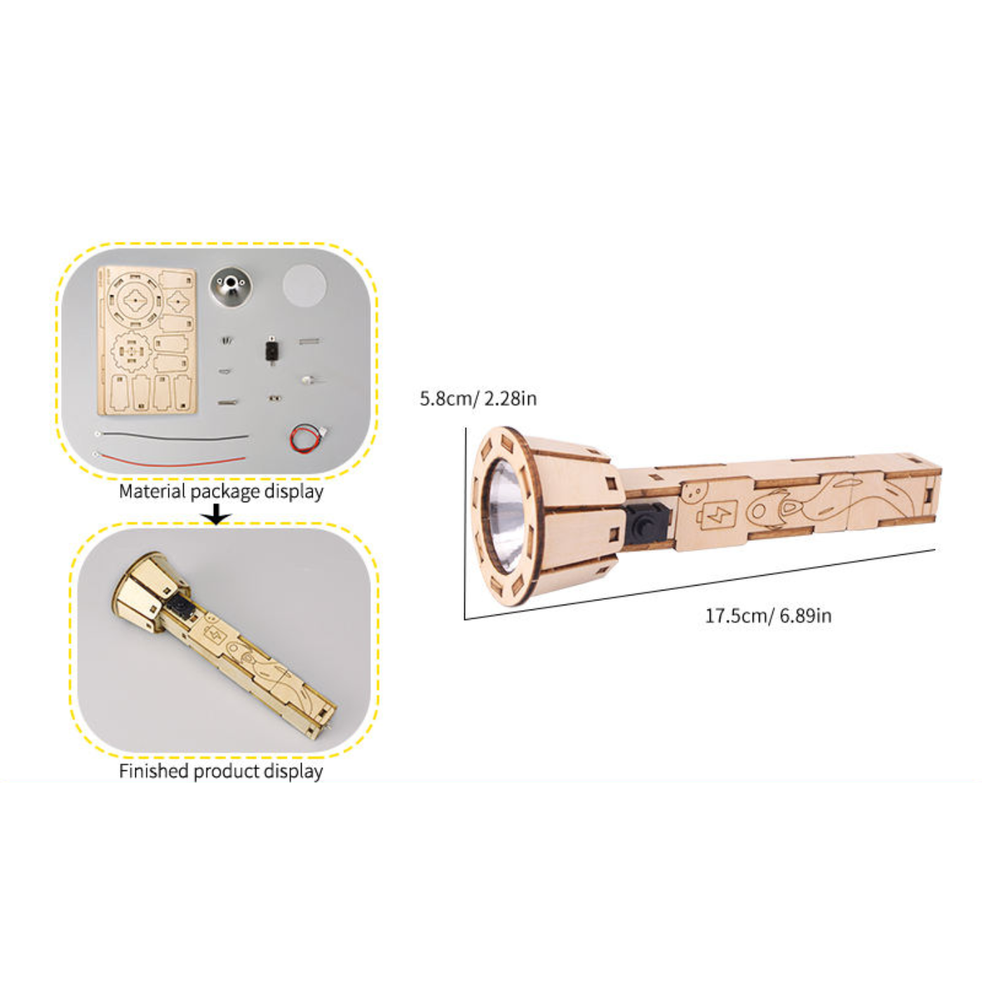 Pludo DIY Flashlight Educational Toy – Learn Simple Electric Circuits for Ages 8–11 | Grade 3 to 5