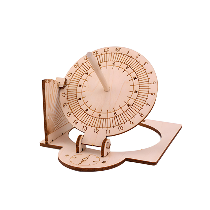 Pludo STEM Kit Sun Tracker – DIY Wooden Sundial Educational Toy for Kids 8–11 | Grade 3–5 Solar Time Science Learning Kit