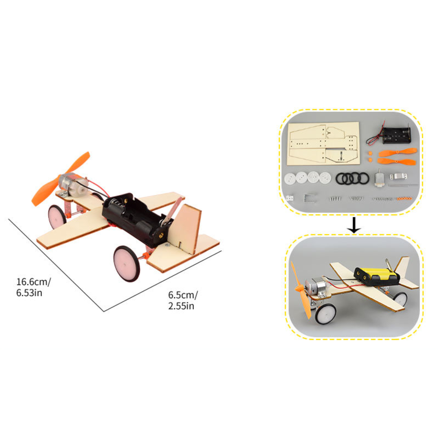 Pludo STEM Kit ElectroTaxi – DIY Science Kit for Kids 11–14 | Grade 6–8 Wooden Electric Aircraft Project