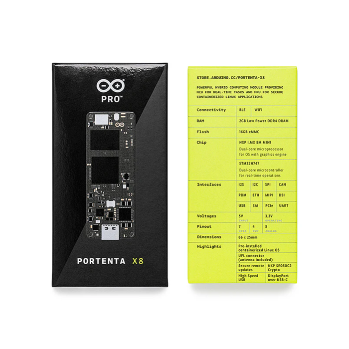 Arduino Portenta X8 ABX00049 9-Core AI Linux SOM - Industrial Edge Computing Module