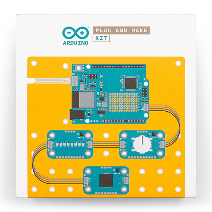 Official Arduino Plug and Make Kit with Arduino Uno R4 WiFi - Electronics Kit for Makers