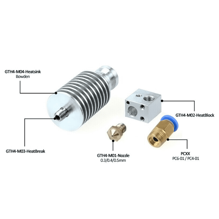 E3D Aluminium J-Head Hotend for RepRap 3D Printers - High-Temp Extruder