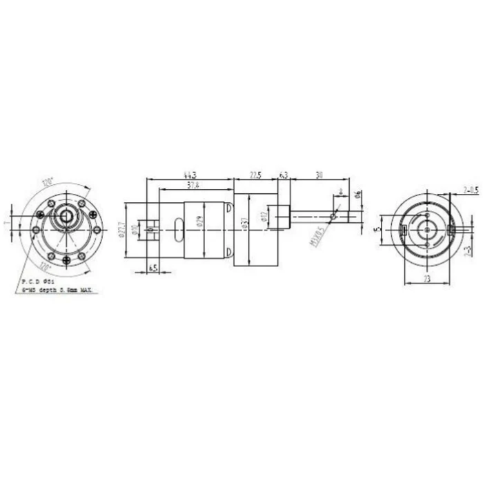 Johnson 300 RPM 12V DC Geared Motor (Grade A)