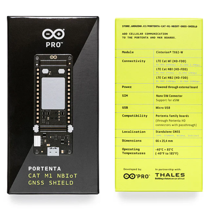 Official Arduino Portenta CAT.M1/NB IoT GNSS Shield - ASX00027