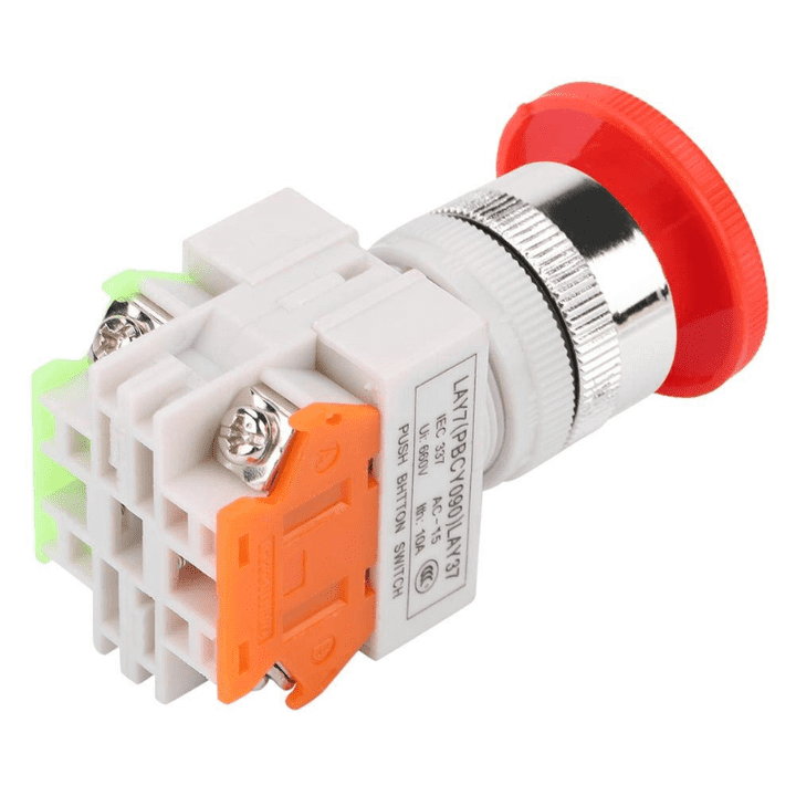 YWBL-WH Mushroom Emergency Stop Push Button Switch - 22MM